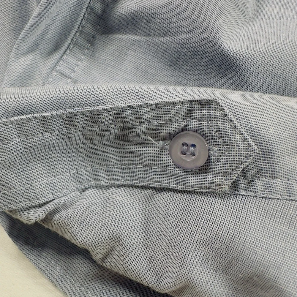 Pacific Blue Shirt Men 2XL Button Up Blue Military Tactical Patches Long Sleeve